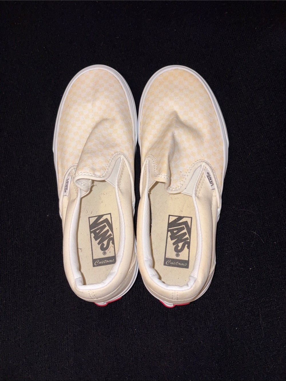 VANS Yellow White Checkered Shoes for Men and Women